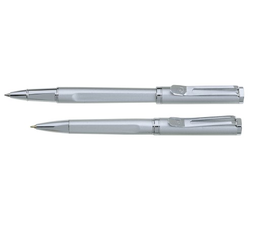 Набор Pierre Cardin PEN&PEN: ручка шариковая + роллер. Цвет - серебристый. Упаковка Е.
