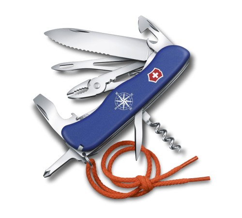 Нож перочинный VICTORINOX Skipper, 111 мм, 18 функций, с фиксатором лезвия, со шнурком, синий