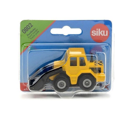 Погрузчик Siku 0802 фронтальный 1/55, 7.4 см, желтый