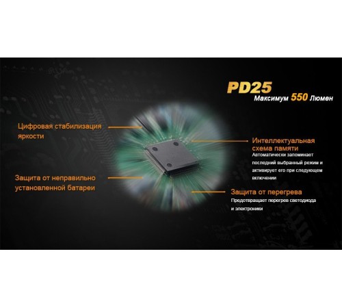 Фонарь Fenix PD25 c аккумулятором, PD25Pr