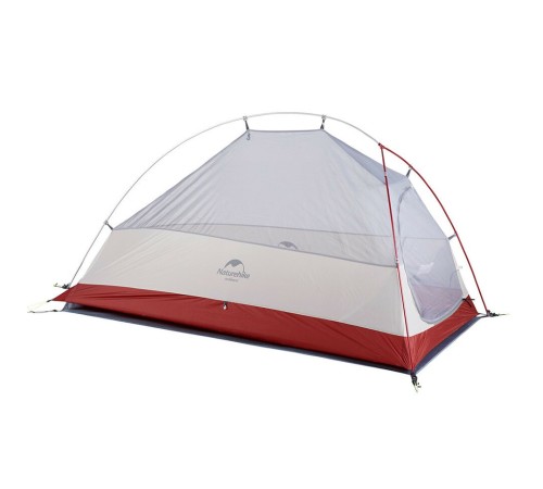 Палатка Naturehike Сloud up 1 NH18T010-T одноместная  с ковриком , серо-красная, 6927595730522