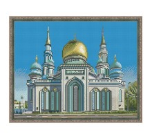 Алмазная мозаика с нанесенной рамкой 40х50 МОСКОВСКАЯ СОБОРНАЯ МЕЧЕТЬ (31 цвет)