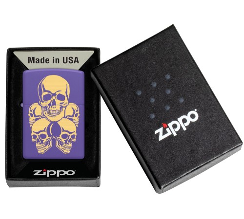 Зажигалка ZIPPO с покрытием Purple Matte, латунь/сталь, фиолетовая, 38x13x57 мм