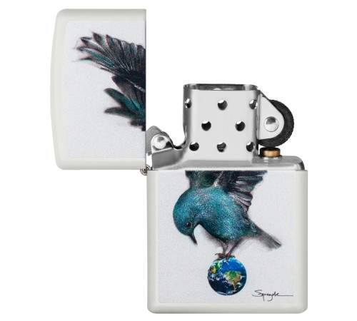 Зажигалка ZIPPO Spazuk с покрытием White Matte, латунь/сталь, белая, матовая, 38x13x57 мм