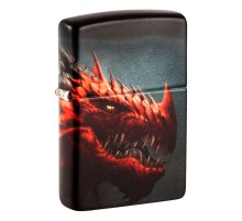 Зажигалка ZIPPO Dragon Design с покрытием 540 Matte, латунь/сталь, черная, 38x13x57 мм