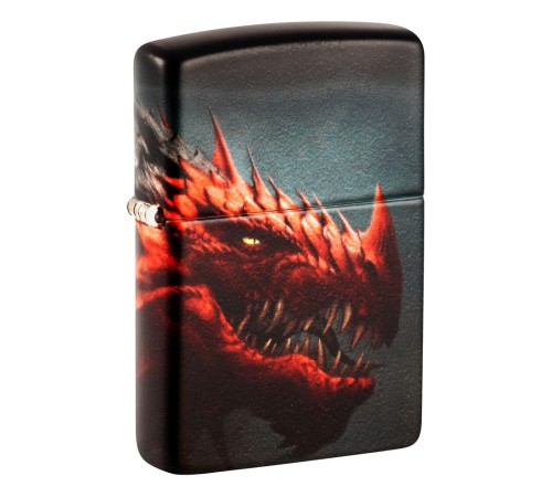 Зажигалка ZIPPO Dragon Design с покрытием 540 Matte, латунь/сталь, черная, 38x13x57 мм