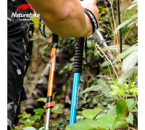 Палка Треккинговая Naturehike ST01 6061 AL NH17D001-Z  с 3 узлами мужские 62-135 черный, 6927595720400