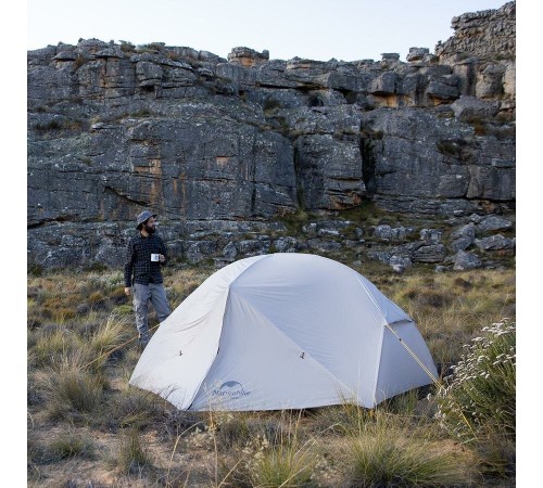 Палатка  Naturehike Mongar NH17T007-M  20D,двухместная сверхлегкая, зелено-белая, 6927595726051