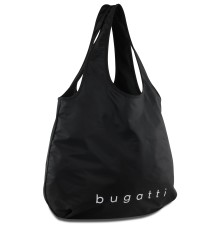Сумка-шоппер BUGATTI Bona, чёрная, полиэстер/сатиновый нейлон, 55х2х45 см, 23 л