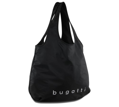 Сумка-шоппер BUGATTI Bona, чёрная, полиэстер/сатиновый нейлон, 55х2х45 см, 23 л