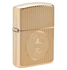 Зажигалка ZIPPO Armor® Founder's Day с покрытием Gold Plate, латунь/сталь, золотистая, 38x13x57 мм