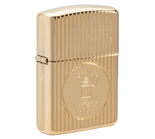 Зажигалка ZIPPO Armor® Founder's Day с покрытием Gold Plate, латунь/сталь, золотистая, 38x13x57 мм
