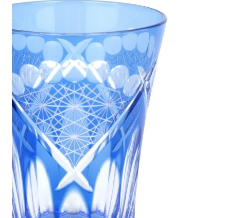 Стакан TAJIMA GLASS Хризантема и веер 240 мл, голубой