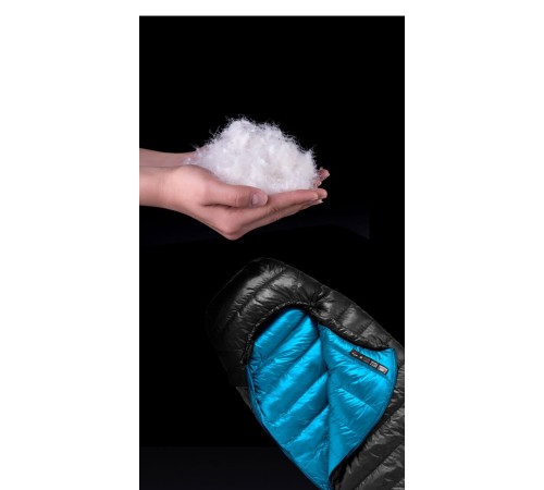 Мешок спальный Naturehike CW400 NH18C400-D с гусинным пухом, размер L, черный, 6927595761670