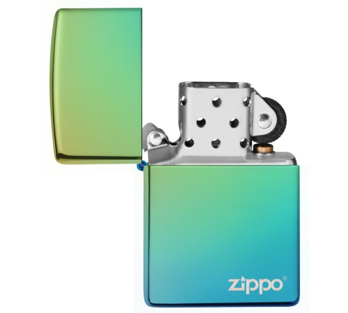 Зажигалка ZIPPO Classic с покрытием High Polish Teal, латунь/сталь, зелёная, глянцевая, 38x13x57 мм