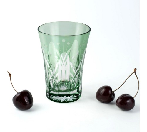 Стакан TAJIMA GLASS с узором Тама Ярай , 240 мл, зеленый, 1 шт