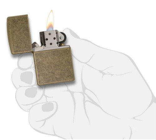 Зажигалка ZIPPO, с покрытием Anitque Brass™, медь/сталь, матовая, 38x13x57 мм