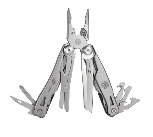 Мультитул Stinger, 106 мм, 15 функций, сталь, серебристый, в комплекте нейлоновый чехол