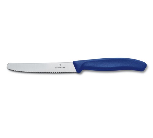 Нож столовый VICTORINOX SwissClassic, лезвие 11 см с волнистой заточкой, синий