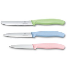 Набор из 3 ножей VICTORINOX Swiss Classic: 2 ножа для овощей и фруктов 8 и 10 см, столовый нож 11 см