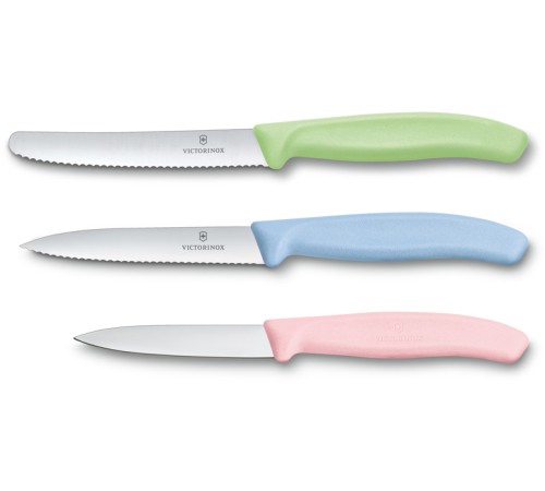 Набор из 3 ножей VICTORINOX Swiss Classic: 2 ножа для овощей и фруктов 8 и 10 см, столовый нож 11 см