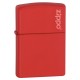 Зажигалка ZIPPO Classic с покрытием Red Matte, латунь/сталь, красная, матовая, 38x13x57 мм