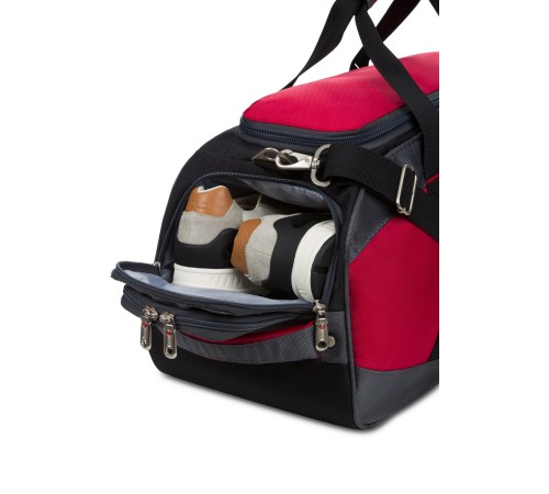 Сумка спортивная SWISSGEAR, красный/серый/чёрный, полиэстер 1200D, 52х25х30 см, 39 л