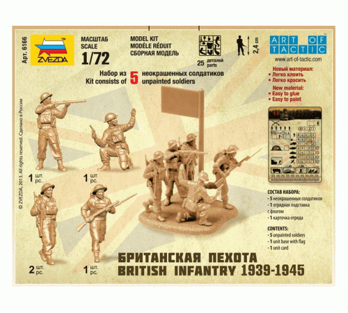 Сборные солдатики ZVEZDA Британская пехота, 1/72