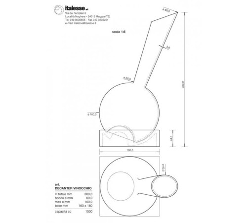 Декантер Italesse Vinocchio Transparent Base