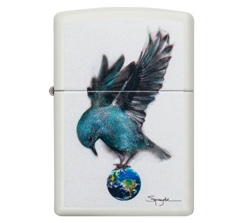 Зажигалка ZIPPO Spazuk с покрытием White Matte, латунь/сталь, белая, матовая, 38x13x57 мм