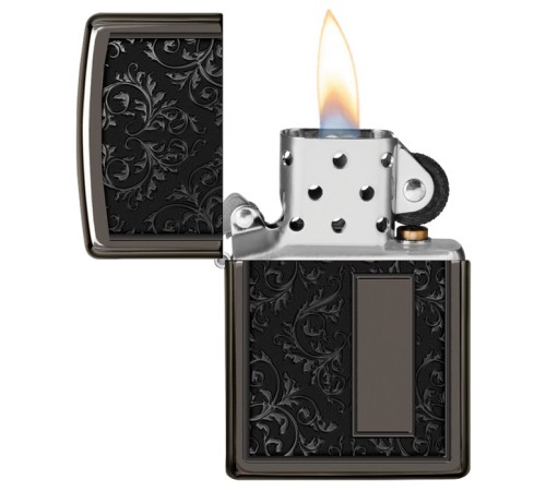 Зажигалка ZIPPO Лучшая цена 2022 с покрытием Black Ice®, латунь/сталь, чёрная, 38x13x57 мм