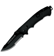 Нож Gerber Tactical Hinderer CLS, черный, серейторное лезвие, коробка, 22-01870