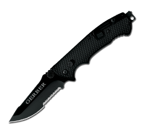 Нож Gerber Tactical Hinderer CLS, черный, серейторное лезвие, коробка, 22-01870