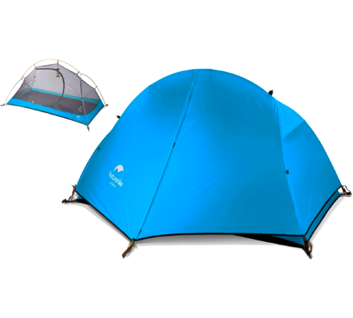 Палатка сверхлегкая с футпринтом Naturehike Cycling 1 NH18A095-D 210T одноместная, голубая, 6927595701812