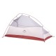 Палатка Naturehike Сloud up 2 20D NH17T001-T двухместная с ковриком, серо-красная, 6927595730560