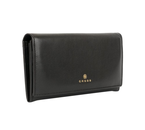 Кошелёк Cross Monaco Black, кожа наппа, гладкая, цвет чёрный, 20 x 11 x 2,5 см