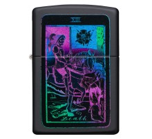 Зажигалка ZIPPO Tarot Card с покрытием Black Matte, латунь/сталь, чёрная, матовая, 38x13x57 мм