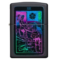 Зажигалка ZIPPO Tarot Card с покрытием Black Matte, латунь/сталь, чёрная, матовая, 38x13x57 мм