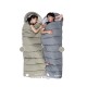 Ультралёгкий спальный мешок Naturehike CNK2350WS023 M300 хлопковый с капюшоном весна осень серый, молния слева
