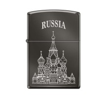 Зажигалка ZIPPO Собор Василия Блаженного, с покрытием Black Ice®, латунь/сталь , чёрная, 38x13x57 мм