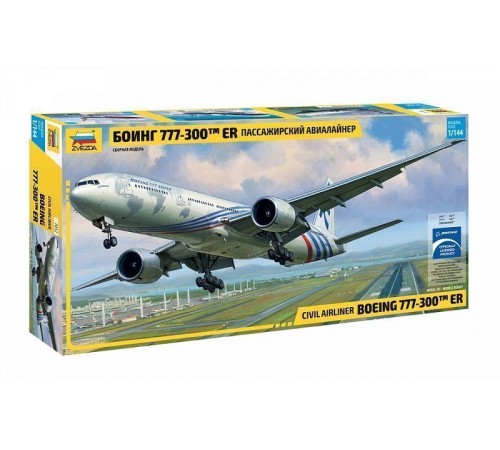 Сборная модель ZVEZDA Пассажирский авиалайнер Боинг 777-300 ER, 1/144