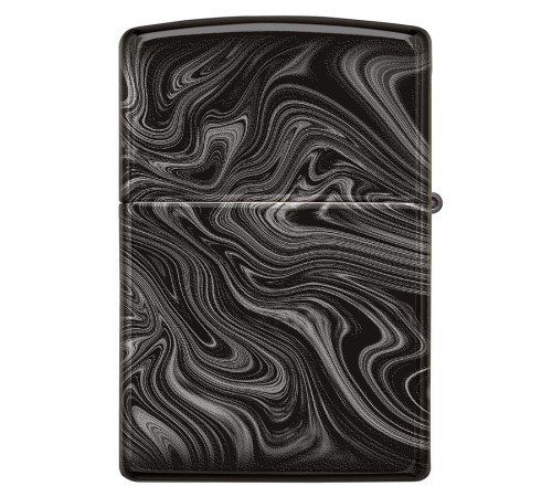 Зажигалка ZIPPO Marble Pattern с покрытием High Polish Black, латунь/сталь, чёрная, 38x13x57 мм