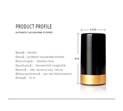 Вакуумная пробка для вина Vinoman Automatic Wine Stopper