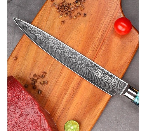 Нож разделочный из дамасской стали Keemake 8 Inch Carving Knife, разноцветный