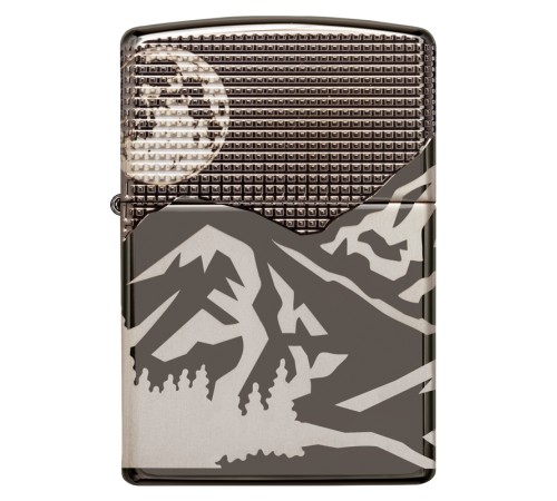 Зажигалка ZIPPO Armor™ с покрытием High Polish Black Ice®, латунь/сталь, чёрная, 38x13x57 мм