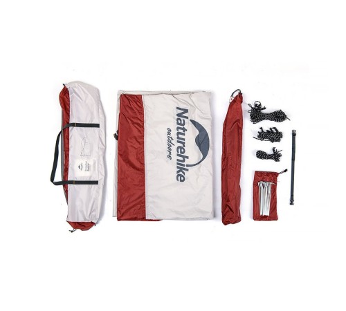 Тент Naturehike Hexagon NH16T013-S, 150D, 520*460 см для кемпинга, серый с голубым (с двумя стойками), 6927595777794