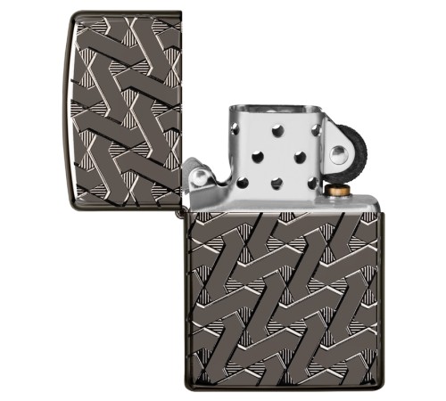Зажигалка ZIPPO Armor™ с покрытием High Polish Black Ice®, латунь/сталь, чёрная, 38x13x57 мм