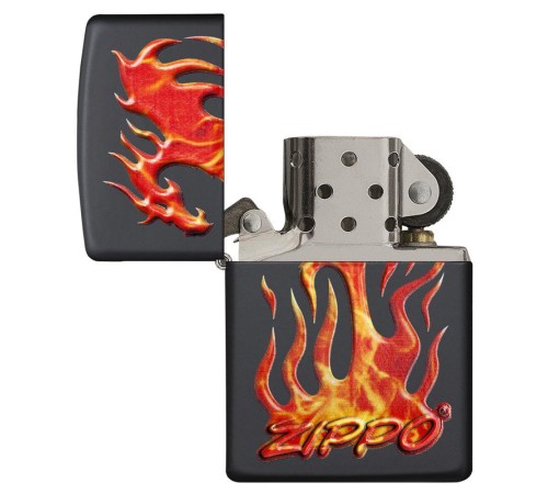 Зажигалка ZIPPO Classic с покрытием Black Matte, латунь/сталь, чёрная, матовая, 38x13x57 мм