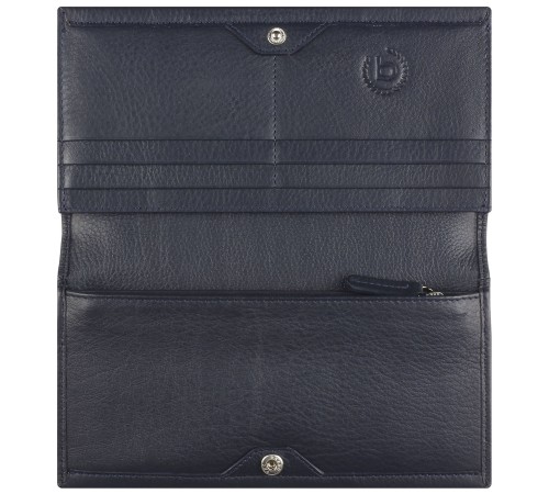 Кошелёк женский BUGATTI Lady Top, тёмно-синий, натуральная воловья кожа, 19,5х2х10 см