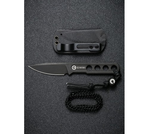 Нож CIVIVI Fixed Blade Circulus 10Cr15CoMoV Steel Black Stonewashed Handle Ostap Hel Design